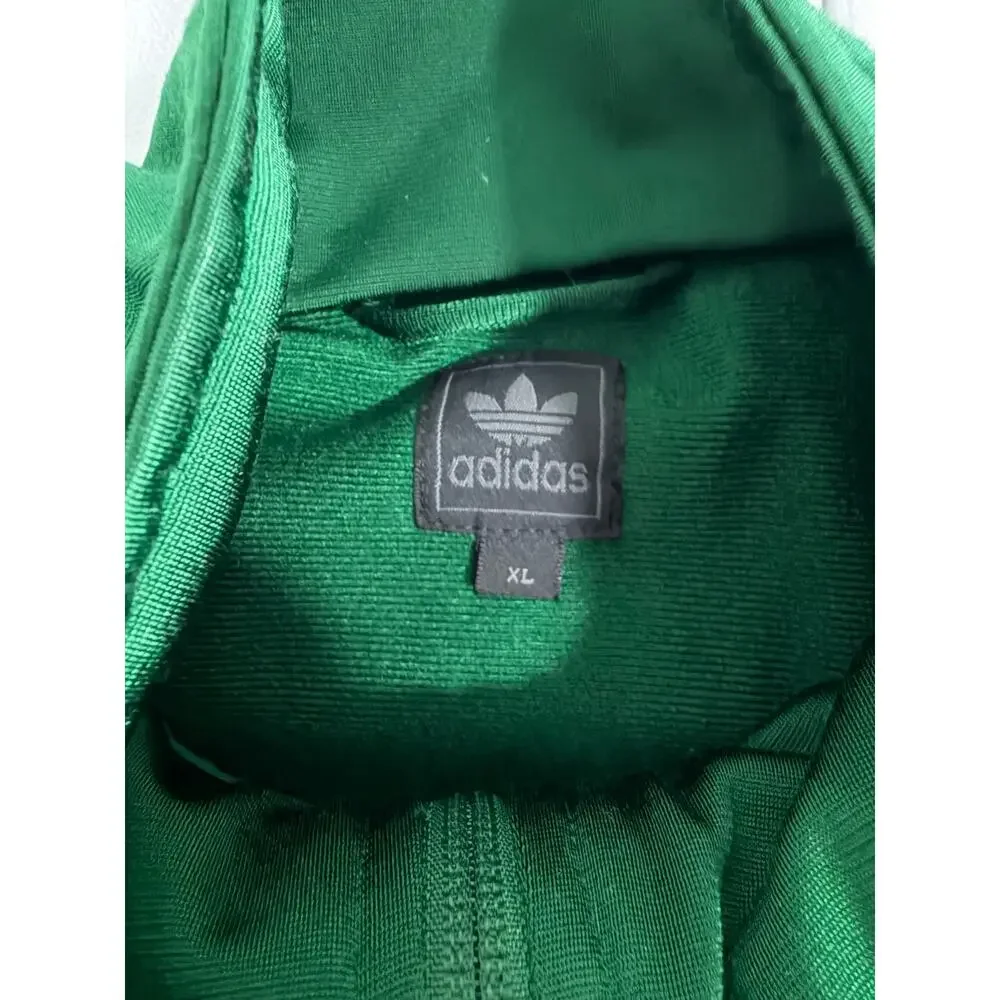 Adidas Originals Track Jacket Men's Size XL Green Yellow Trefoil Full Zip